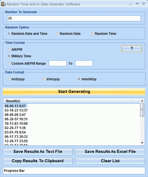 Random Time and or Date Generator Software