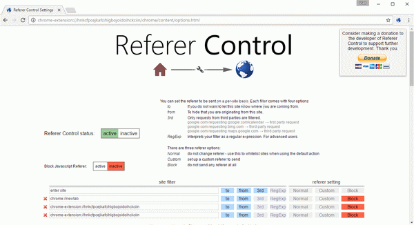 Referer Control for Chrome