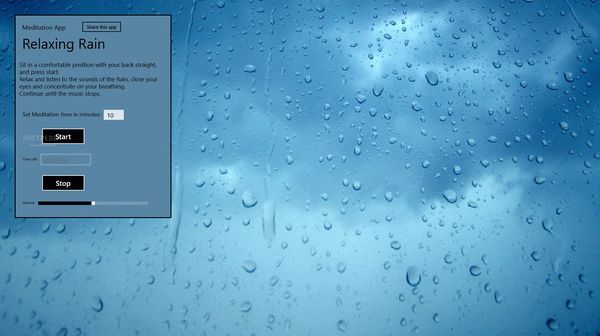 Relaxing Rain for Windows 8