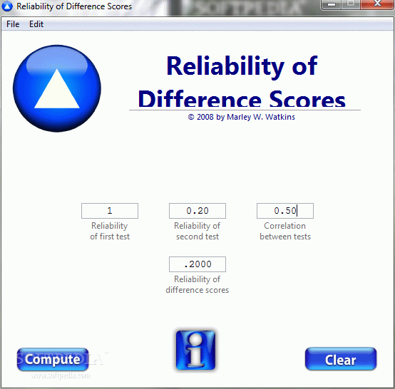 Reliability of Difference Scores