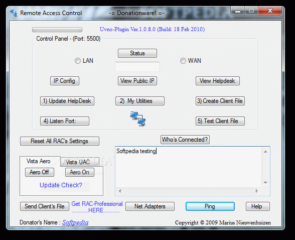 Remote Access Control (Uvnc-Plugin)