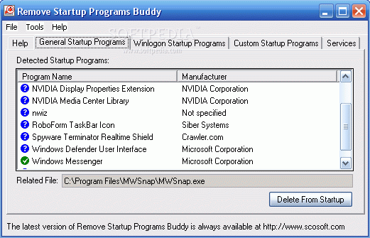 Remove Startup Programs Buddy