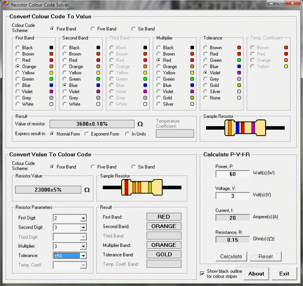 Resistor Colour Code Solver