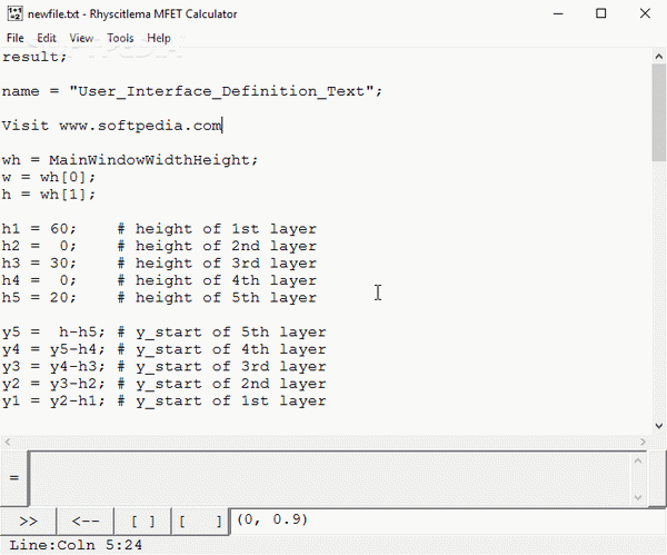 Rhyscitlema MFET Calculator