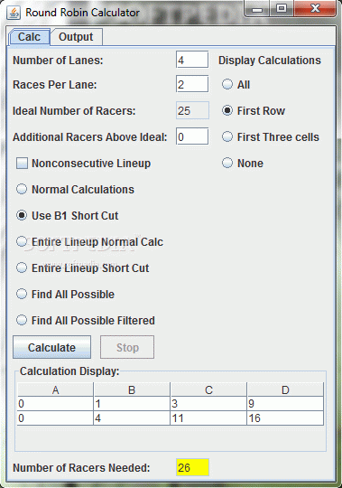 Round Robin Calculator