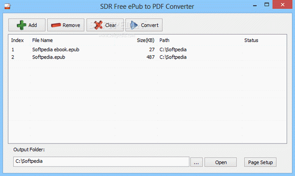 SDR Free ePub to PDF Converter