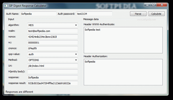 SIP Digest Response Calculator