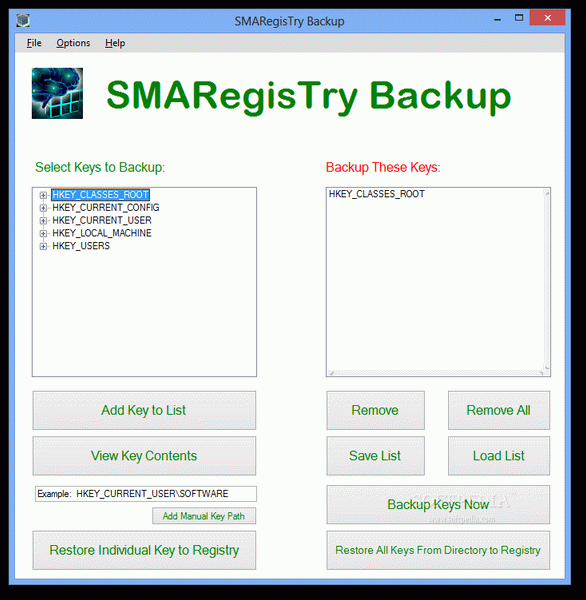SMARegisTry Backup