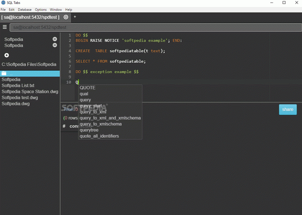 SQL Tabs