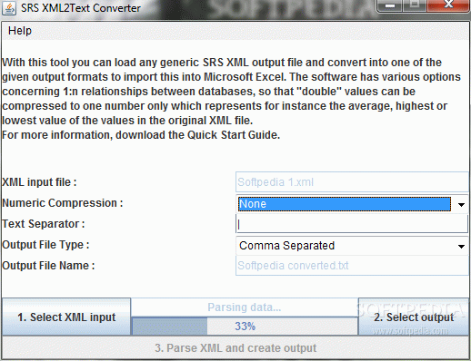 SRS XML2Text Converter
