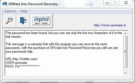SRWare Iron Password Recovery