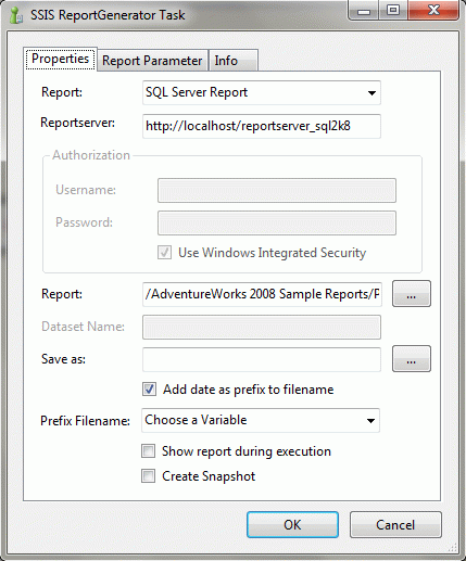 SSIS ReportGeneratorTask