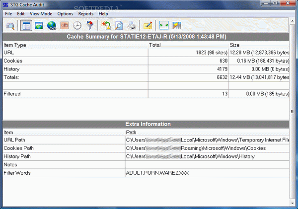 STG Cache Audit