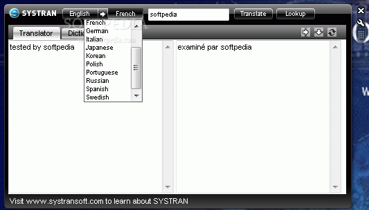 SYSTRAN Translator and Dictionary