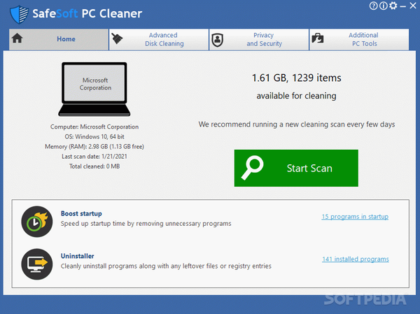 SafeSoft PC Cleaner