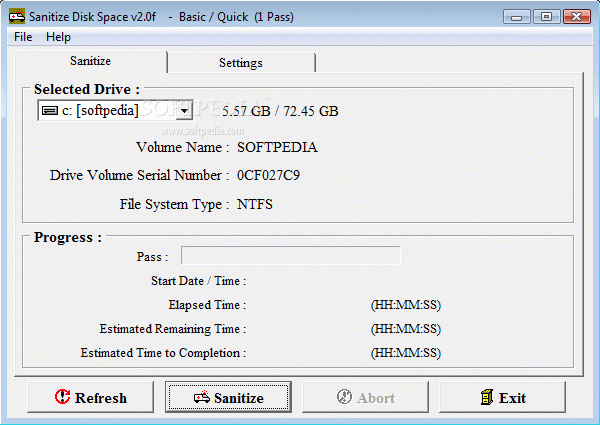 Sanitize Disk Space