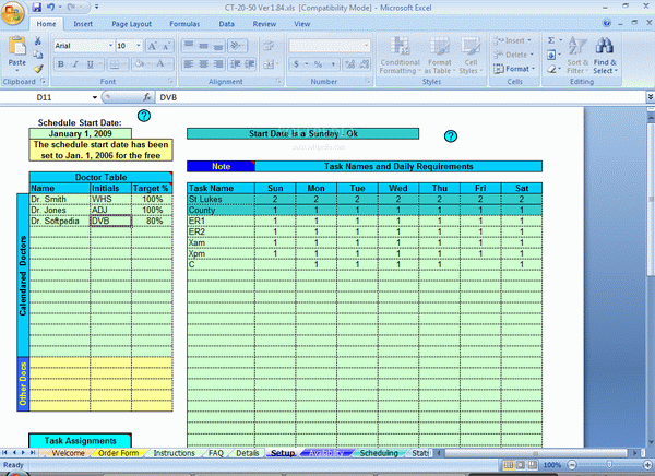 Schedule Daily Calls and Tasks for 20 Doctors