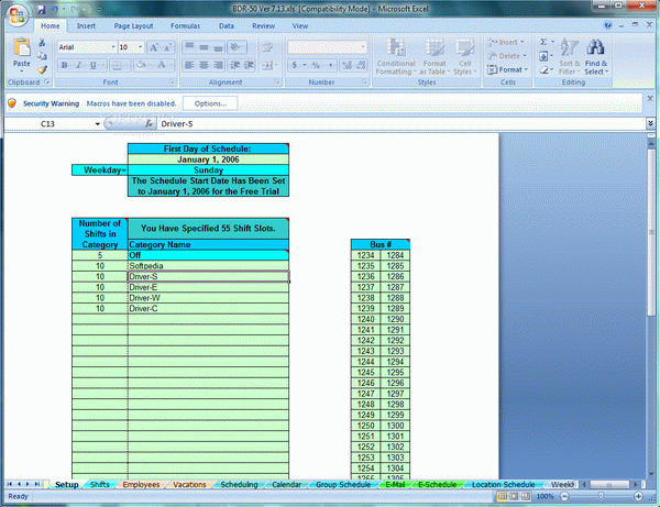 School Bus Driver and Route Schedules