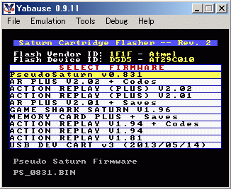 Sega Saturn Cartridge Firmware Flasher