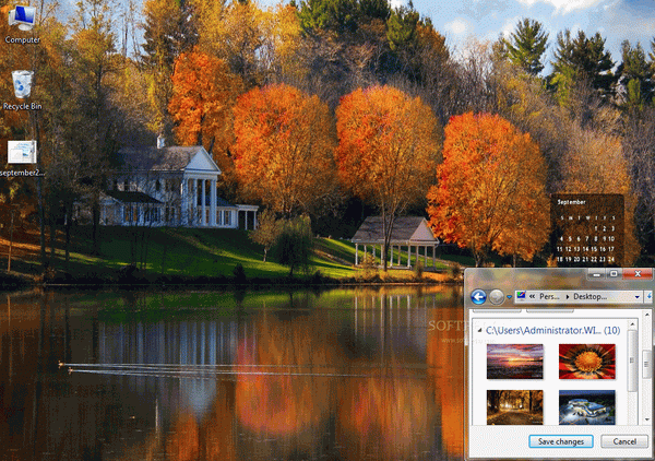 September 2011 Calendar Windows 7 Theme