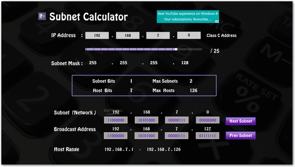 IP Subnet Calculator for Windows 8