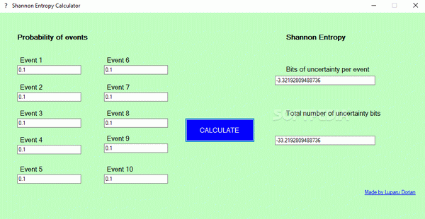 Shannon Entropy Calculator