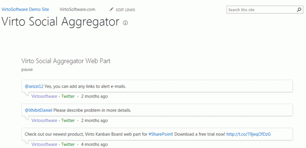 SharePoint Social Aggregator Web Part