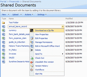 SharePoint Zip