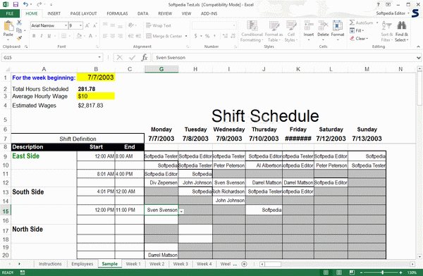 Shift Scheduler for Excel [DISCOUNT: 50% OFF!]