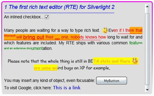 Silverlight Rich Text Editor