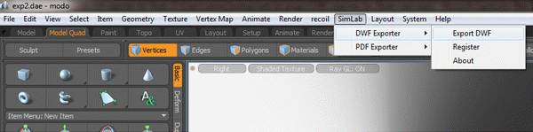 SimLab DWF Exporter for Modo