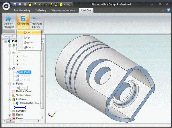 SimLab OBJ Exporter for Alibre Design