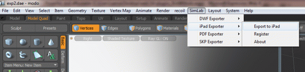 SimLab iPad Exporter for Modo