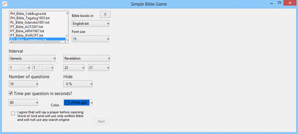 Simple Bible Game