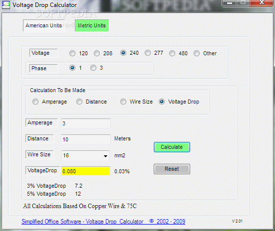 Voltage Drop Calculator