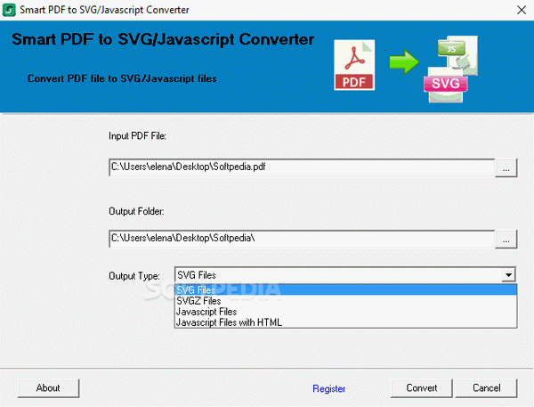 Smart PDF to SVG/Javascript Converter