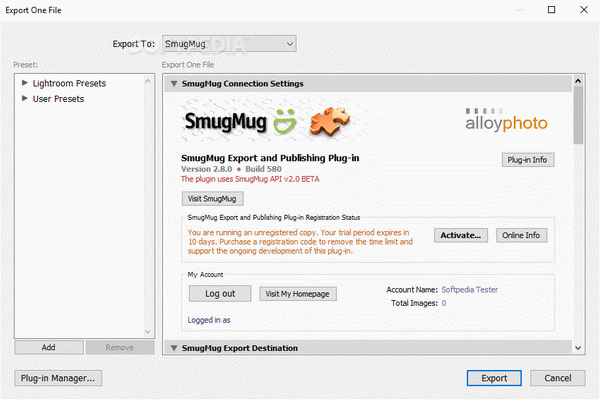SmugMug Export Plugin