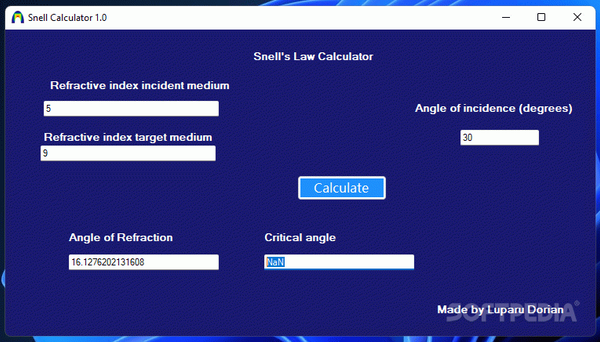 Snell Calculator