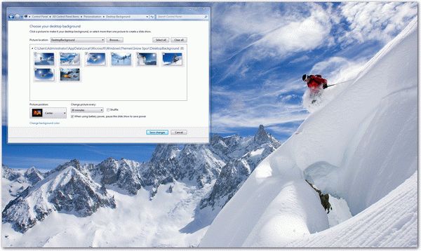 Snow Sports Windows 7 Theme