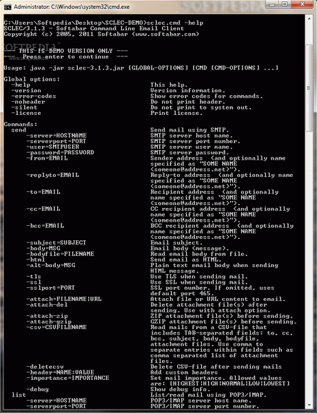 Softabar Command Line Email Client