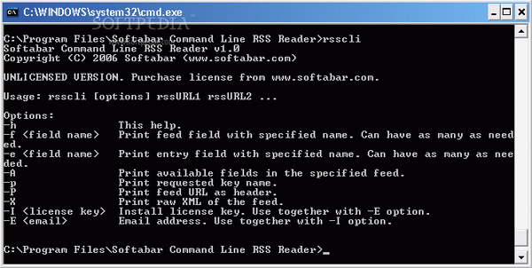 Softabar Command Line RSS Reader