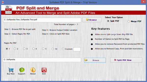 Softaken PDF Split and Merge