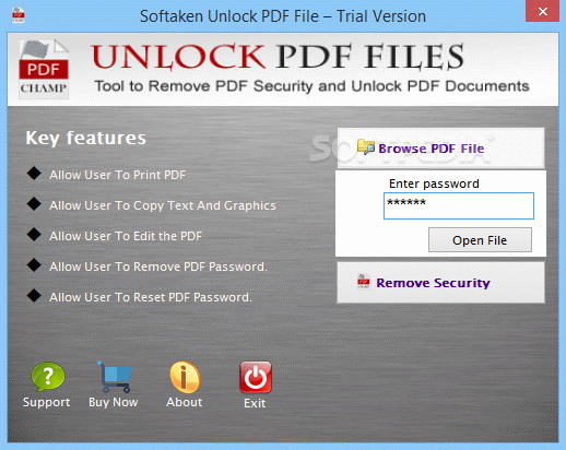 Softaken Unlock PDF File