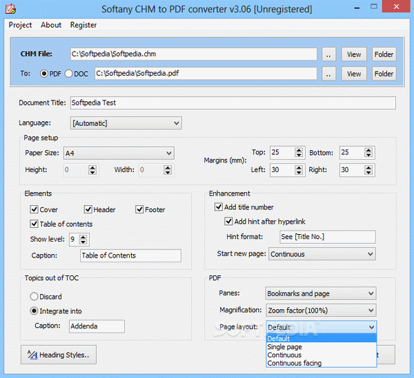 Softany CHM to PDF converter