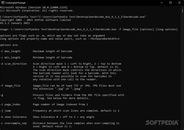 DOS Command Prompt Barcode Tool