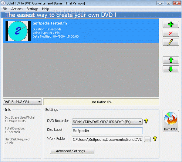 Solid FLV to DVD Converter and Burner