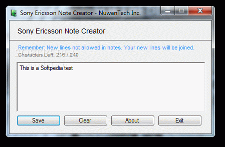 Sony Ericsson Note Creator