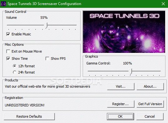 Space Tunnels 3D Screensaver