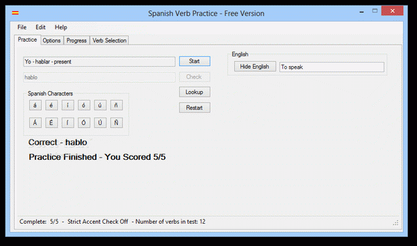 Spanish Verb Practice