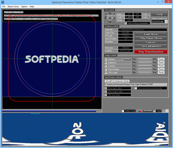 Spherical Panorama Fisheye Polar Video Publisher